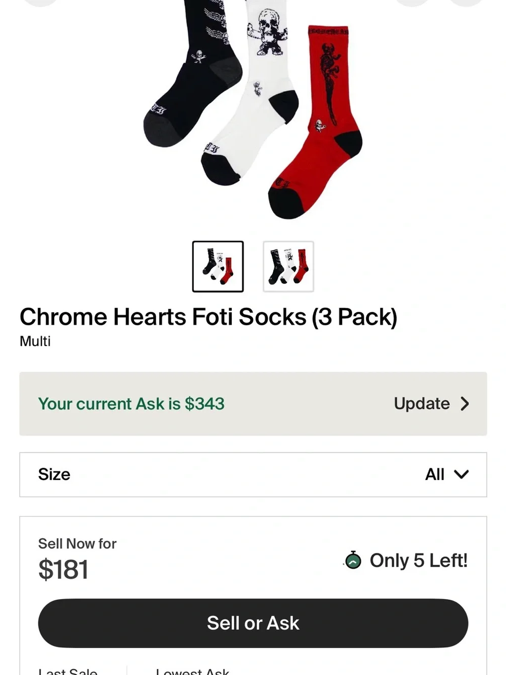 Chrome Hearts Crew Socks Trio - Red, Black & White FOTI Collection Jarvis Teeter